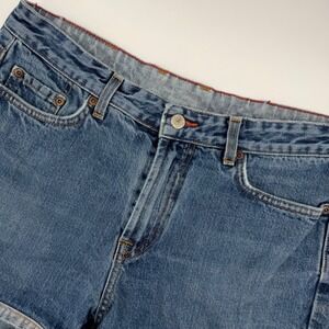 Lucky Brand Dungarees High Rise Denim Shorts Medium Wash Blue Womens Size 14/32